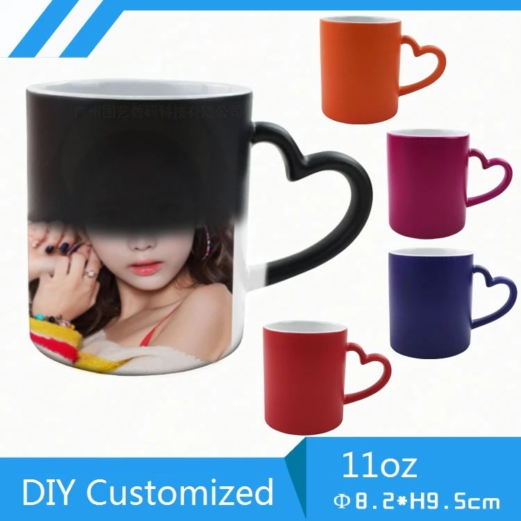 Sublimation Mug White - DIY Personalisierte Zaubertasse 350ML Heißwasser-Transfer Farb-Keramikbecher