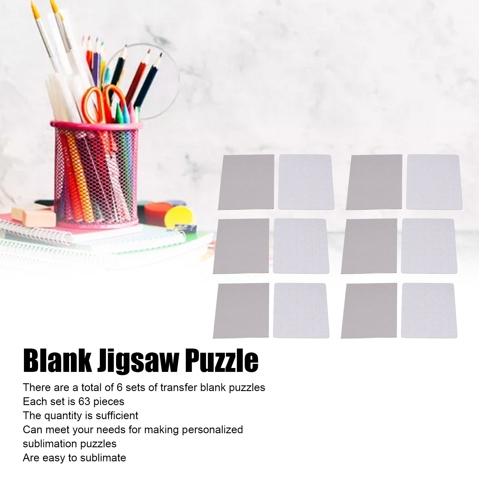 6er-Set leere Puzzles, 13 x 18 – Puzzle Blank White Bewertung und Preis